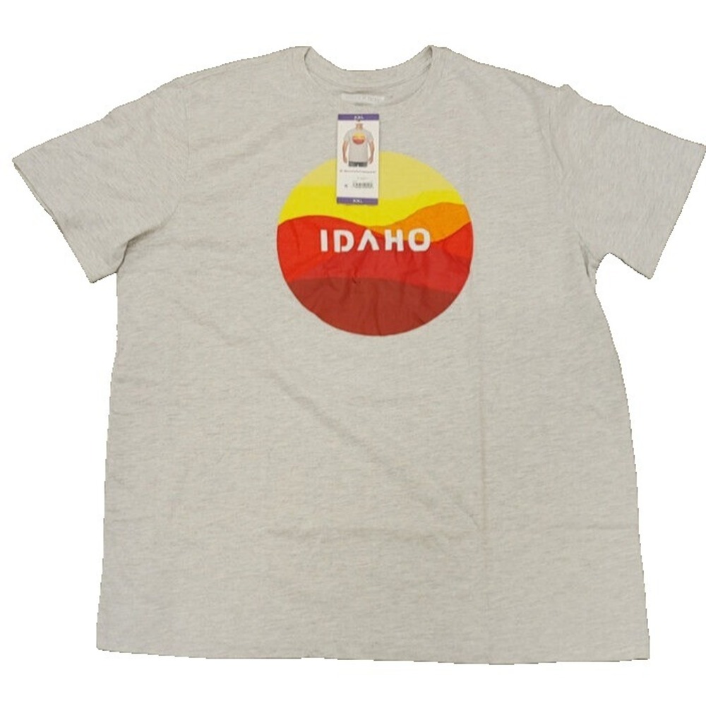 NWT State of Mine Men's Short Sleeve Tee Grey Heather Idaho Size XXL